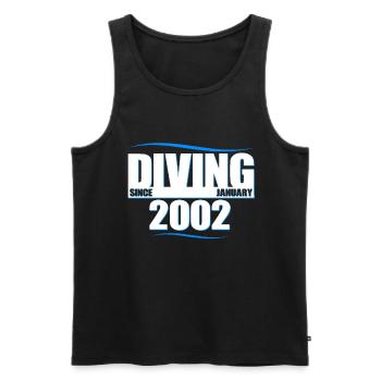 Taucher Geburtstag - Diving since January 2002 - Männer Premium Bio Tank Top - Schwarz - Vorne - Michal (187cm)
