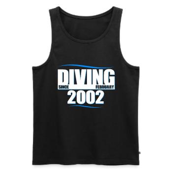 Taucher Geburtstag - Diving since February 2002 - Männer Premium Bio Tank Top - Schwarz - Vorne - Michal (187cm)