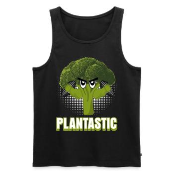 Vegan Bodybuilding Broccoli Vegan - Men's Premium Organic Tank Top - black - Front - AI Model Male 178 light (178cm)