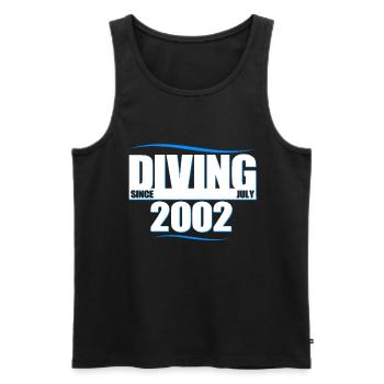 Taucher Geburtstag - Diving since July 2002 - Männer Premium Bio Tank Top - Schwarz - Vorne - Michal (187cm)