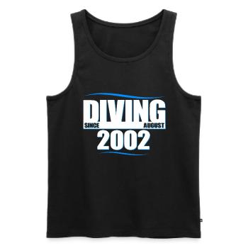 Taucher Geburtstag - Diving since August 2002 - Männer Premium Bio Tank Top - Schwarz - Vorne - Michal (187cm)