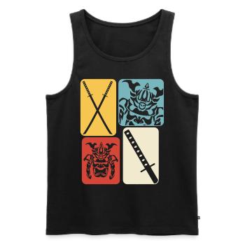 Katana Retro Ninjaschwert Samuraischwert - Männer Premium Bio Tank Top - Schwarz - Vorne - AI Model Male 178 light (178cm)