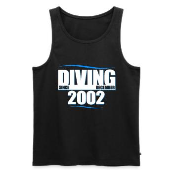 Taucher Geburtstag - Diving since December 2002 - Männer Premium Bio Tank Top - Schwarz - Vorne - Michal (187cm)
