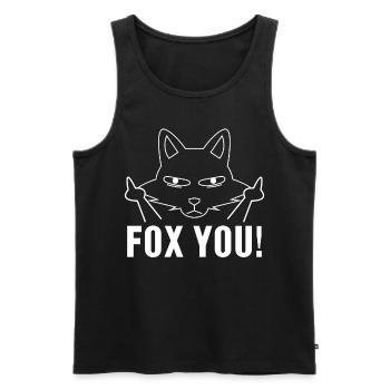 Fox funny foxes - Men's Premium Organic Tank Top - black - Front - AI Model Male 178 light (178cm)