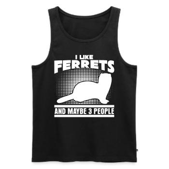 Frettchen lustiger Spruch - Männer Premium Bio Tank Top - Schwarz - Vorne - Michal (187cm)