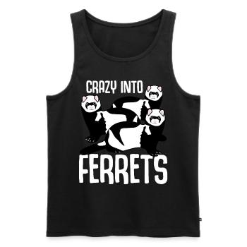 Crazy into Ferrets - Männer Premium Bio Tank Top - Schwarz - Vorne - AI Model Male 178 light (178cm)
