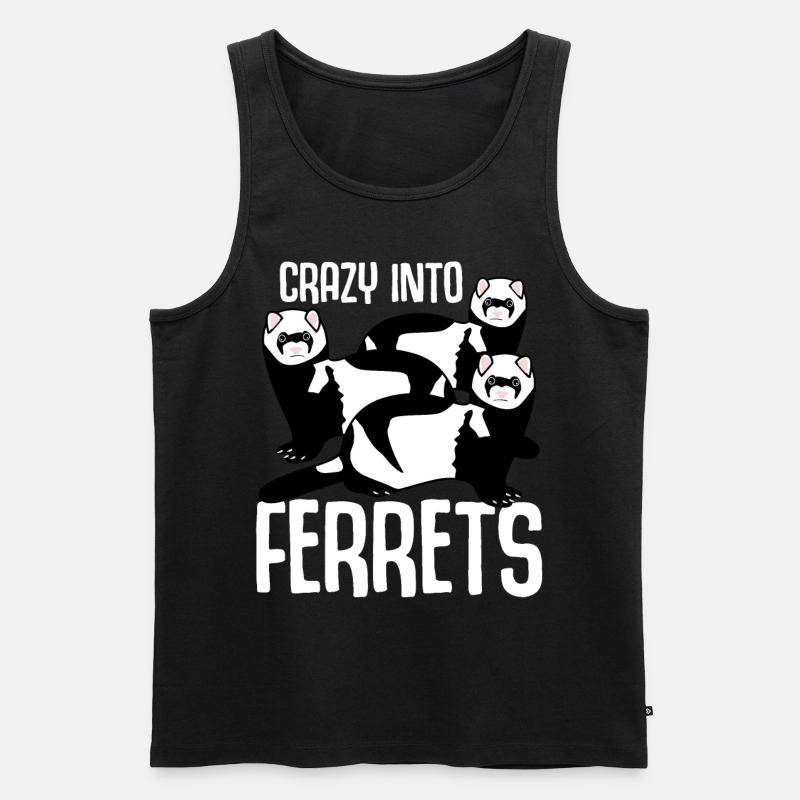 Crazy into Ferrets - Männer Premium Bio Tank Top - Schwarz