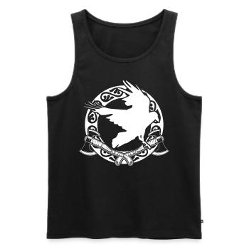 Corbeau et haches Odhin Valhalla Vikings - Débardeur bio Premium Homme - noir - Devant - Michal (187cm)
