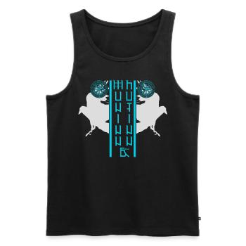 Vegvisir Raben Valhalla Wikinger - Männer Premium Bio Tank Top - Schwarz - Vorne - AI Model Male 178 light (178cm)