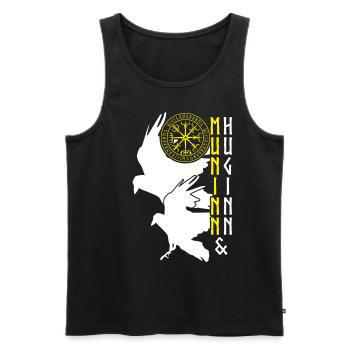 Rabe Vegvisir Wikinger Raben - Männer Premium Bio Tank Top - Schwarz - Vorne - AI Model Male 178 light (178cm)