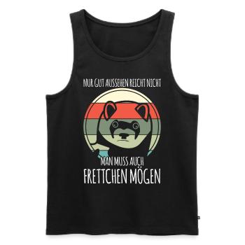Frettchen - Männer Premium Bio Tank Top - Schwarz - Vorne - AI Model Male 178 light (178cm)