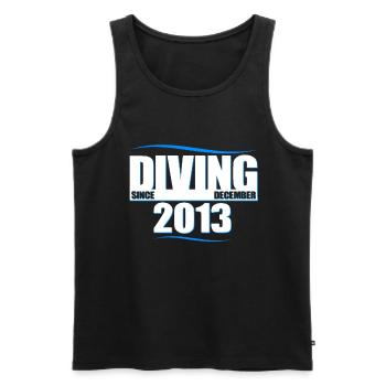 Taucher Geburtstag - Diving since December 2013 - Männer Premium Bio Tank Top - Schwarz - Vorne - Michal (187cm)