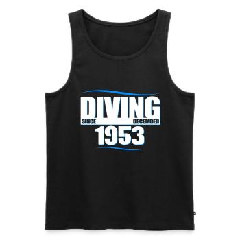 Taucher Geburtstag - Diving since December 1953 - Männer Premium Bio Tank Top - Schwarz - Vorne - Michal (187cm)