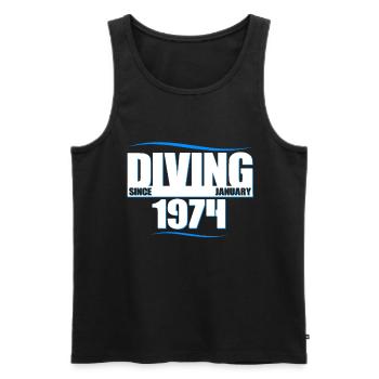 Taucher Geburtstag - Diving since January 1974 - Männer Premium Bio Tank Top - Schwarz - Vorne - Michal (187cm)