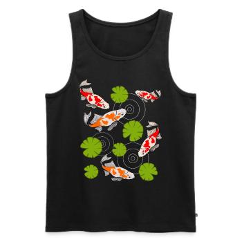 Koi Carp Pond Kois - Débardeur bio Premium Homme - noir - Devant - AI Model Male 178 light (178cm)