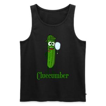 Gurken Detektiv Cluecumber Gurke - Männer Premium Bio Tank Top - Schwarz - Vorne - AI Model Male 178 light (178cm)