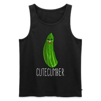 Niedliche Gurke Cutecumber Gurken - Männer Premium Bio Tank Top - Schwarz - Vorne - AI Model Male 178 light (178cm)