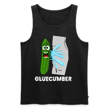 Gurke mit Kleber Gluecumber Gurken - Männer Premium Bio Tank Top - Schwarz - Vorne - AI Model Male 178 light (178cm)