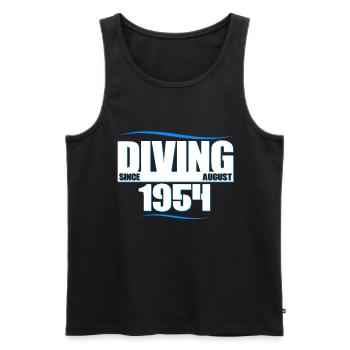 Taucher Geburtstag - Diving since August 1954 - Männer Premium Bio Tank Top - Schwarz - Vorne - Michal (187cm)
