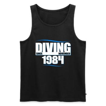 Taucher Geburtstag - Diving since November 1984 - Männer Premium Bio Tank Top - Schwarz - Vorne - Michal (187cm)