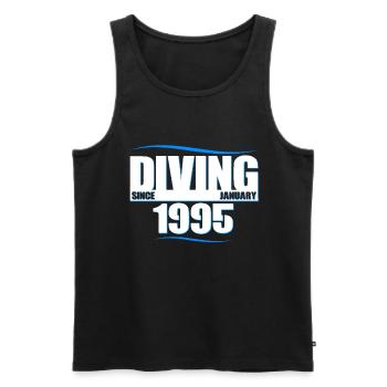 Diver Birthday - Diving since January 1995 - Men's Premium Organic Tank Top - black - Front - Michal (187cm)