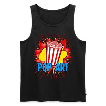 Pop Art Popcorn - Men's Premium Organic Tank Top - black - Front - AI Model Male 178 light (178cm)