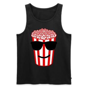 Popcorn mit Sonnenbrille - Männer Premium Bio Tank Top - Schwarz - Vorne - Michal (187cm)