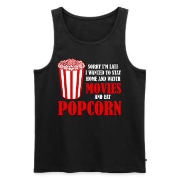 Popcorn and Movies - Männer Premium Bio Tank Top - Schwarz - Vorne - Michal (187cm)