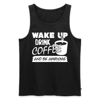 Buvez du café et soyez génial - Débardeur bio Premium Homme - noir - Devant - AI Model Male 178 light (178cm)