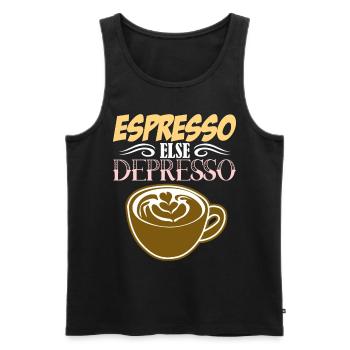 Espresso else Depresso - Débardeur bio Premium Homme - noir - Devant - AI Model Male 178 light (178cm)