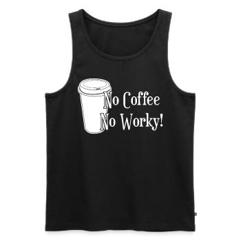 Coffee and work - Men's Premium Organic Tank Top - black - Front - AI Model Male 178 light (178cm)