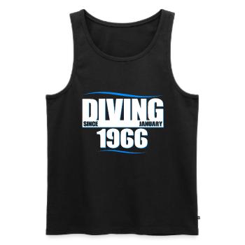 Taucher Geburtstag - Diving since January 1966 - Männer Premium Bio Tank Top - Schwarz - Vorne - Michal (187cm)