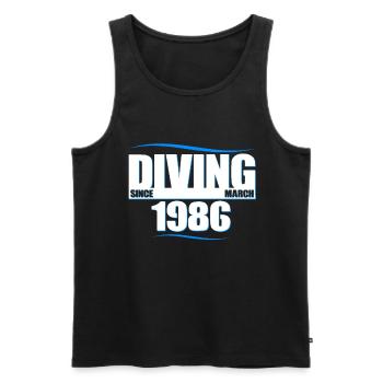 Taucher Geburtstag - Diving since March 1986 - Männer Premium Bio Tank Top - Schwarz - Vorne - Michal (187cm)