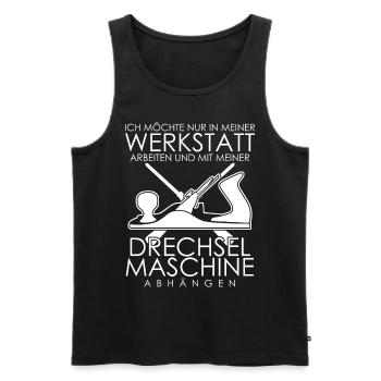 Drechsler Spruch Drechseln - Männer Premium Bio Tank Top - Schwarz - Vorne - Michal (187cm)