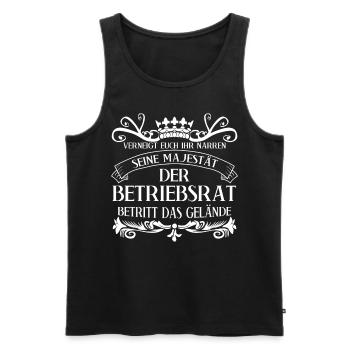Betriebsrat Gewerkschaft Betriebsrätin - Männer Premium Bio Tank Top - Schwarz - Vorne - Michal (187cm)