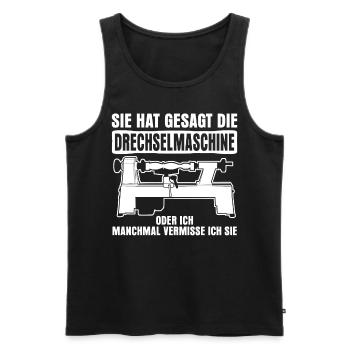 Drechseln Tischler Schreiner Drechsler - Männer Premium Bio Tank Top - Schwarz - Vorne - Michal (187cm)