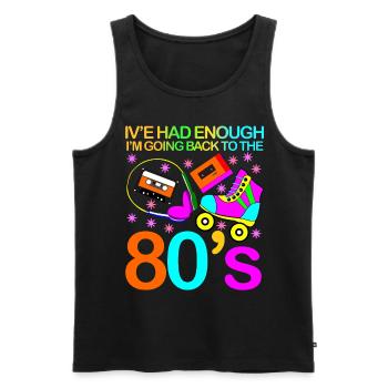 Soirée disco des années 80 années 1980 - Débardeur bio Premium Homme - noir - Devant - AI Model Male 178 light (178cm)