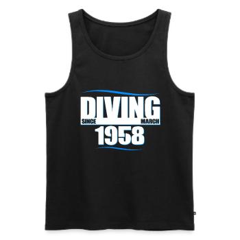 Diver Birthday - Diving since March 1958 - Men's Premium Organic Tank Top - black - Front - AI Model Male 178 light (178cm)