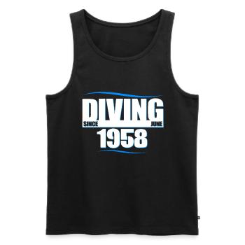 Diver Birthday - Diving since June 1958 - Men's Premium Organic Tank Top - black - Front - AI Model Male 178 light (178cm)