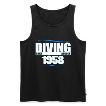 Diver Birthday - Diving since August 1958 - Men's Premium Organic Tank Top - black - Front - AI Model Male 178 light (178cm)