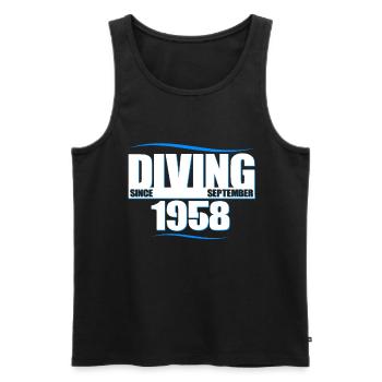Diver Birthday - Diving since September 1958 - Men's Premium Organic Tank Top - black - Front - AI Model Male 178 light (178cm)