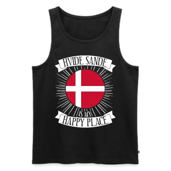 Hvide Sande Urlaub Dänemark - Männer Premium Bio Tank Top - Schwarz - Vorne - AI Model Male 178 light (178cm)