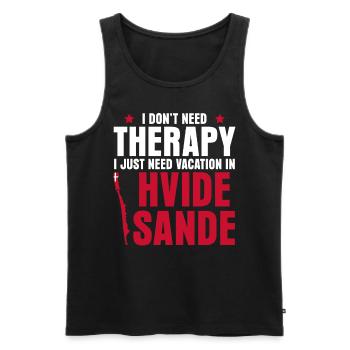 Hvide Sande Urlaub Dänemark - Männer Premium Bio Tank Top - Schwarz - Vorne - AI Model Male 178 light (178cm)