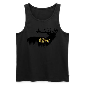 Rhön Hirsch Wanderung Rhöner Berge - Männer Premium Bio Tank Top - Schwarz - Vorne - AI Model Male 178 light (178cm)