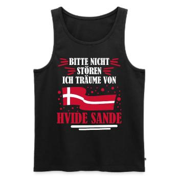 Hvide Sande Holmsland Klit Witz Dänemark - Männer Premium Bio Tank Top - Schwarz - Vorne - AI Model Male 178 light (178cm)