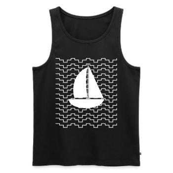 Synthesizer Waveform Synth Synthesizers - Männer Premium Bio Tank Top - Schwarz - Vorne - AI Model Male 178 light (178cm)