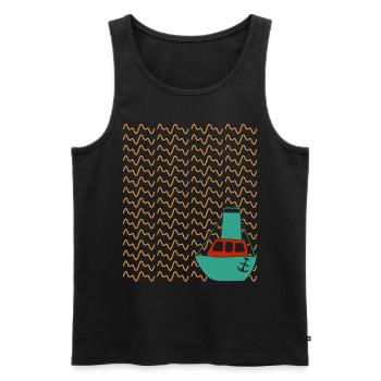Synthesizer Boot Synth Synthesizers - Männer Premium Bio Tank Top - Schwarz - Vorne - AI Model Male 178 light (178cm)
