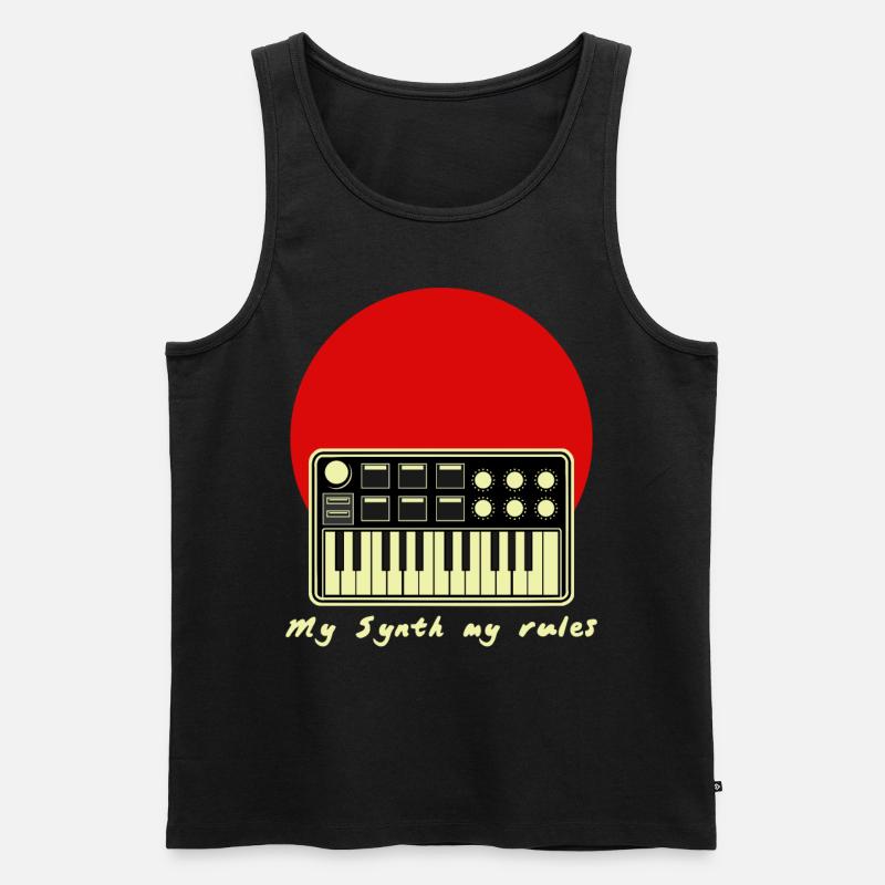 Synth Synthesizer Synthesizers - Männer Premium Bio Tank Top - Schwarz
