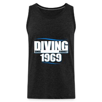 Taucher Geburtstag - Diving since August 1969 - Männer Premium Bio Tank Top - Anthrazit - Vorne - Alexander (188cm)