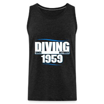 Taucher Geburtstag - Diving since October 1959 - Männer Premium Bio Tank Top - Anthrazit - Vorne - Alexander (188cm)